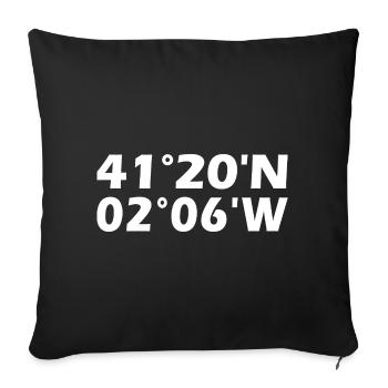 Coordonnées El Prat de Llobregat - Housse de coussin décorative 45 x 45 cm - noir - Devant