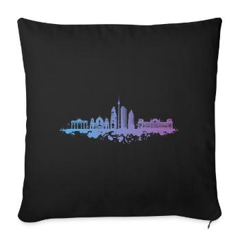 Capitale de la Porte de Brandebourg de Berlin - Housse de coussin décorative 45 x 45 cm - noir - Devant