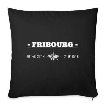 Coordonnées Fribourg - Housse de coussin décorative 45 x 45 cm - noir - Devant