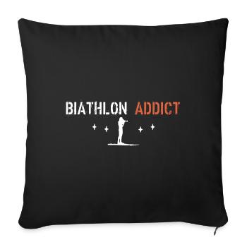 Biathlon addict - Sofa pillowcase 17,3'' x 17,3'' (45 x 45 cm) - black - Front