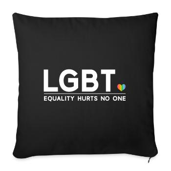 Pride Month - Equality Hurts No One - Sofa pillowcase 17,3'' x 17,3'' (45 x 45 cm) - black - Front