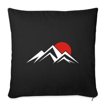 The Mountains with the Sunset Nature Mountains - Sofa pillowcase 17,3'' x 17,3'' (45 x 45 cm) - black - Front