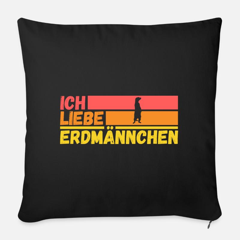 Erdmännchen - Sofakissenbezug 45 x 45 cm - Schwarz