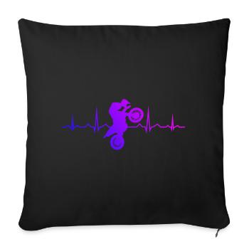 Dirt Biker Dirt Bike Motocross Freestyle Femme - Housse de coussin décorative 45 x 45 cm - noir - Devant