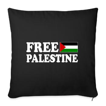Free palestine - Sofa pillowcase 17,3'' x 17,3'' (45 x 45 cm) - black - Front