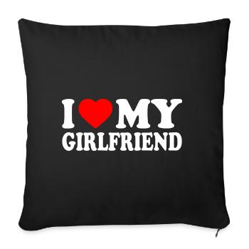 I love my girlfriend - Housse de coussin décorative 45 x 45 cm - noir - Devant