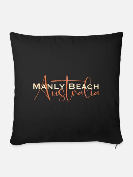 Manly Beach Australia - Sofakissenbezug 45 x 45 cm - Schwarz