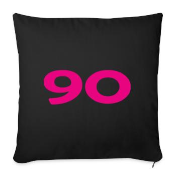 90. 90 ANS. 90e ANNIVERSAIRE. ANNIVERSAIRE 90 ANS. - Housse de coussin décorative 45 x 45 cm - noir - Devant