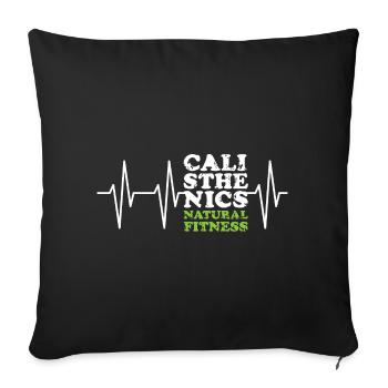 Natural Fitness Calisthenics Sport Pulse Heartbeat - Housse de coussin décorative 45 x 45 cm - noir - Devant