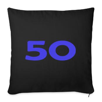 50. 50 YEARS. 50th ANNIVERSARY. 50TH ANNIVERSARY. - Sofa pillowcase 17,3'' x 17,3'' (45 x 45 cm) - black - Front