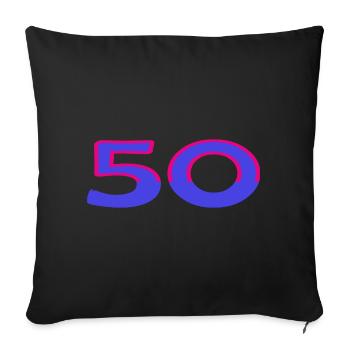50. 50 YEARS. 50th ANNIVERSARY. 50TH ANNIVERSARY. - Sofa pillowcase 17,3'' x 17,3'' (45 x 45 cm) - black - Front