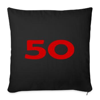 50. 50 YEARS. 50th ANNIVERSARY. 50TH ANNIVERSARY. - Sofa pillowcase 17,3'' x 17,3'' (45 x 45 cm) - black - Front