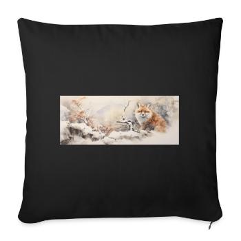 Mignon petit renard - Housse de coussin décorative 45 x 45 cm - noir - Devant