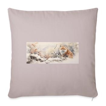 Niedlicher kleiner Fuchs - Sofakissenbezug 45 x 45 cm - helles Taupe - Vorne