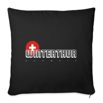 T-shirt Swiss City Crest de Winterthour - Housse de coussin décorative 45 x 45 cm - noir - Devant