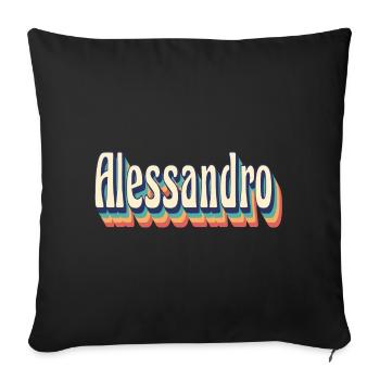 Alessandro retro vintage t-shirt gift t-shirt - Sofa pillowcase 17,3'' x 17,3'' (45 x 45 cm) - black - Front