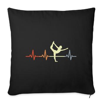 Cardiogramme de yoga - Housse de coussin décorative 45 x 45 cm - noir - Devant