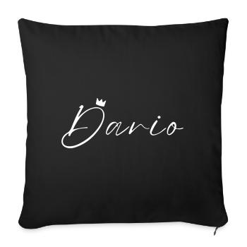 Dario Name König T-Shirt Geschenk Männer - Sofakissenbezug 45 x 45 cm - Schwarz - Vorne