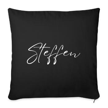 T-shirt Steffen Nom cadeau pour hommes - Housse de coussin décorative 45 x 45 cm - noir - Devant