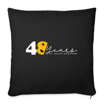 Vintage 1976 Funny 48 Year Old Bday Men Women - Sofa pillowcase 17,3'' x 17,3'' (45 x 45 cm) - black - Front