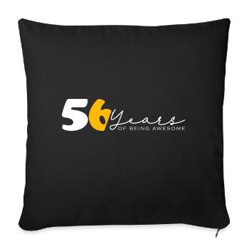 Vintage 1968 Drôle 56 ans Bday Hommes Femmes - Housse de coussin décorative 45 x 45 cm - noir - Devant