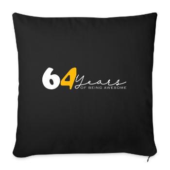 Jahrgang 1960 Lustig 64 Jahre Bday Männer Frauen - Sofakissenbezug 45 x 45 cm - Schwarz - Vorne