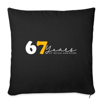 Vintage 1957 Drôle 67 ans Bday Hommes Femmes - Housse de coussin décorative 45 x 45 cm - noir - Devant