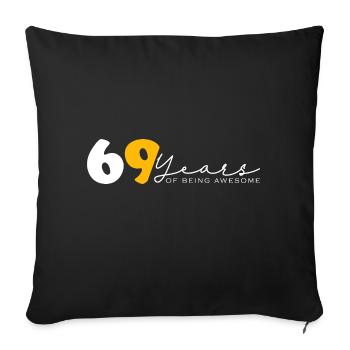 Jahrgang 1955 Lustig 69 Jahre alt Bday Männer Frauen - Sofakissenbezug 45 x 45 cm - Schwarz - Vorne