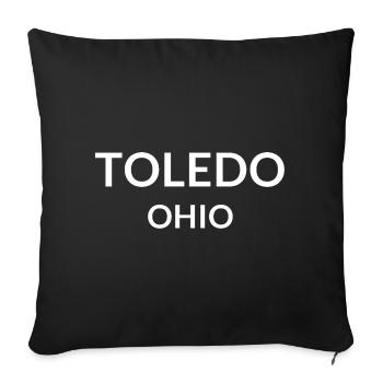 Toledo, Ohio, USA - Sofa pillowcase 17,3'' x 17,3'' (45 x 45 cm) - black - Front