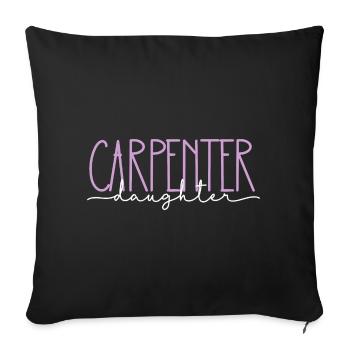 Charpentier Fille Fière Cadeau Mignon - Housse de coussin décorative 45 x 45 cm - noir - Devant