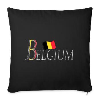 Drapeau Belgium une apparence patriotique élégante - Housse de coussin décorative 45 x 45 cm - noir - Devant