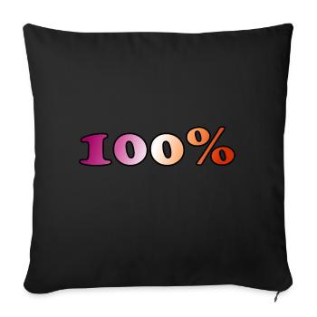 100 % lesbienne - Housse de coussin décorative 45 x 45 cm - noir - Devant