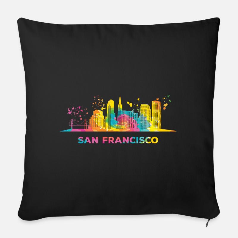 San Franciscans Skyline San Francisco - Sofakissenbezug 45 x 45 cm - Schwarz
