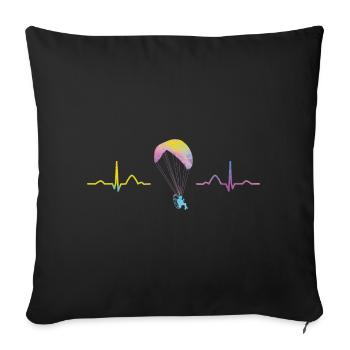 Parapente motorisé Paramoteur Paramoteur - Housse de coussin décorative 45 x 45 cm - noir - Devant