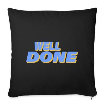 WELL DONE - Sofa pillowcase 17,3'' x 17,3'' (45 x 45 cm) - black - Front