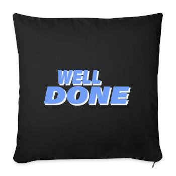 WELL DONE - Sofa pillowcase 17,3'' x 17,3'' (45 x 45 cm) - black - Front