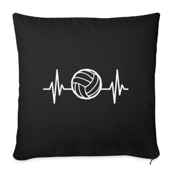Volleyball Heartbeat Volleyball Player - Sofa pillowcase 17,3'' x 17,3'' (45 x 45 cm) - black - Front
