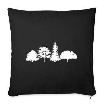 Tree Oak Birch Spruce Mixed Forest Symbol Logo icon - Sofa pillowcase 17,3'' x 17,3'' (45 x 45 cm) - black - Front