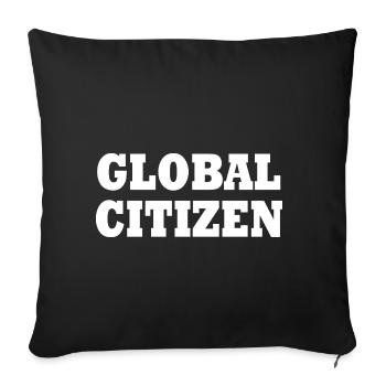 global citizen - Sofa pillowcase 17,3'' x 17,3'' (45 x 45 cm) - black - Front