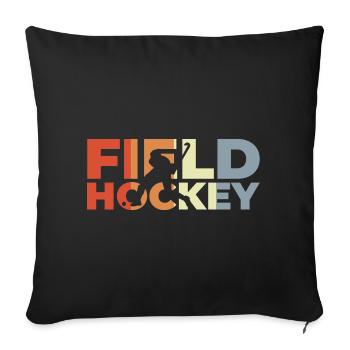 Hockey sur gazon vintage - Housse de coussin décorative 45 x 45 cm - noir - Devant