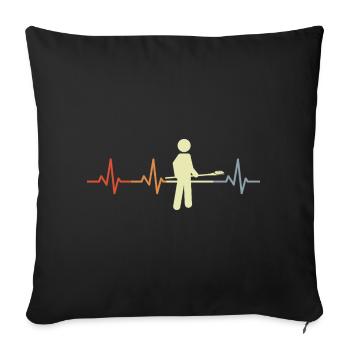 Baker stick figures heart palpitations - Sofa pillowcase 17,3'' x 17,3'' (45 x 45 cm) - black - Front
