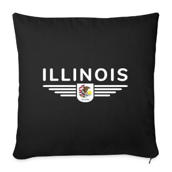 Illinois Fan T-Shirt – Show Love for Home - Sofa pillowcase 17,3'' x 17,3'' (45 x 45 cm) - black - Front