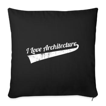 Architecture Love - Sofa pillowcase 17,3'' x 17,3'' (45 x 45 cm) - black - Front