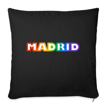 Madrid Regenbogen LGBTQ Pride - Sofakissenbezug 45 x 45 cm - Schwarz - Vorne