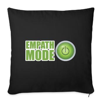 Empath Mode Green Power Button Design - Sofa pillowcase 17,3'' x 17,3'' (45 x 45 cm) - black - Front