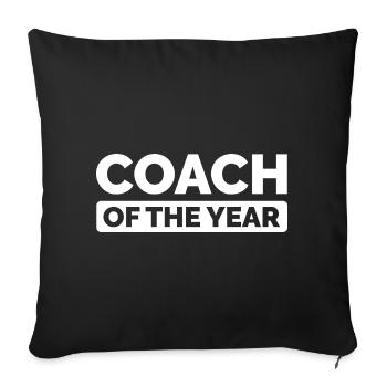 coach of the year - Trainer Vereine und Teams Logo - Sofakissenbezug 45 x 45 cm - Schwarz - Vorne