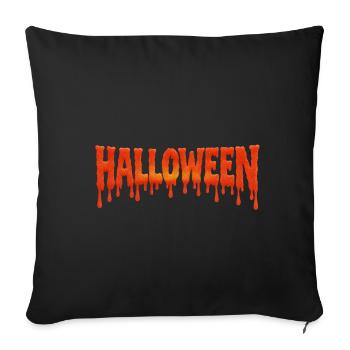 Dripping Halloween Schrift in Blutorange - Sofakissenbezug 45 x 45 cm - Schwarz - Vorne