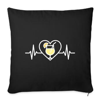 Piña Colada Herz Tropischer Cocktail - Sofakissenbezug 45 x 45 cm - Schwarz - Vorne