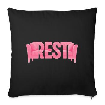 Rest Typography Sofa Pink Design - Sofa pillowcase 17,3'' x 17,3'' (45 x 45 cm) - black - Front