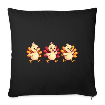 Bébé dinde de Thanksgiving - Housse de coussin décorative 45 x 45 cm - noir - Devant